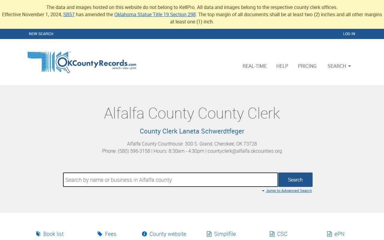 Alfalfa County DUI records Alfalfa County Land Records