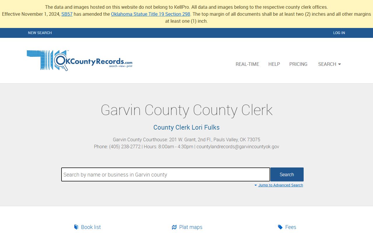 Garvin County DUI records Garvin County Land Records