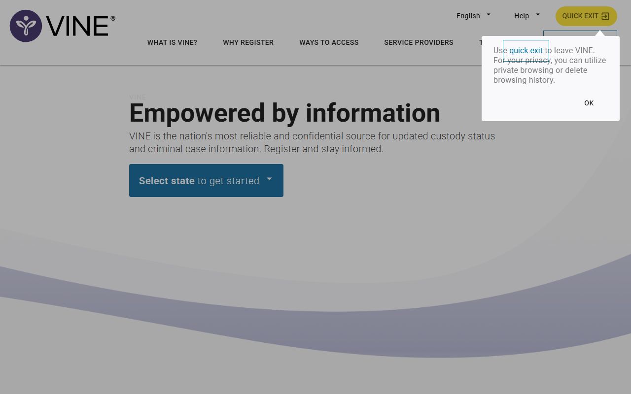Oklahoma VINE victim notification system for DUI records tracking